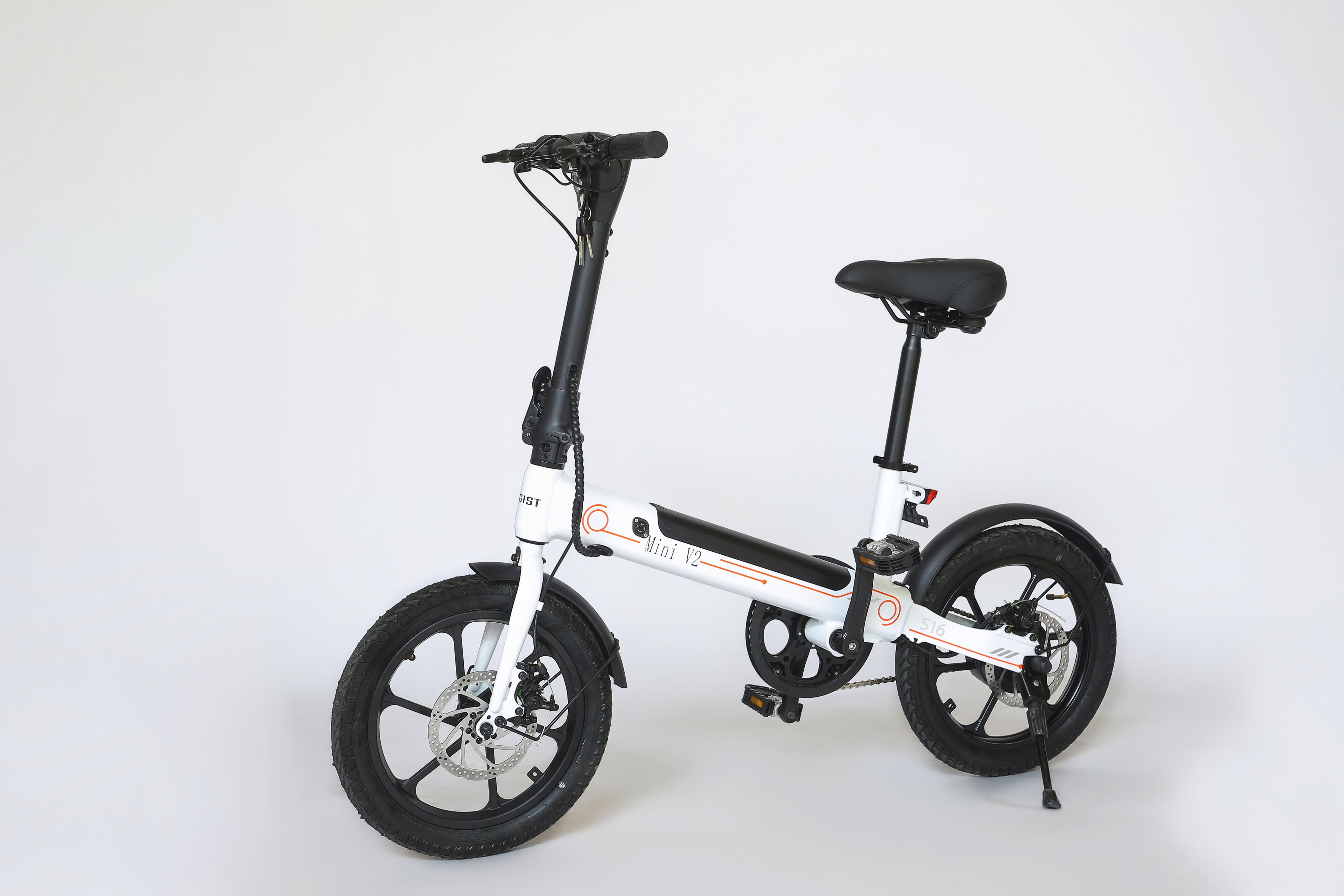 UDON MINI V2 E-Bike,350W Motor, 16" x 4.0" Tires, 36V 7.8Ah Battery, Dual Disc Brakes, Twist Throttle, 15.5 MPH Max Speed, Foldable