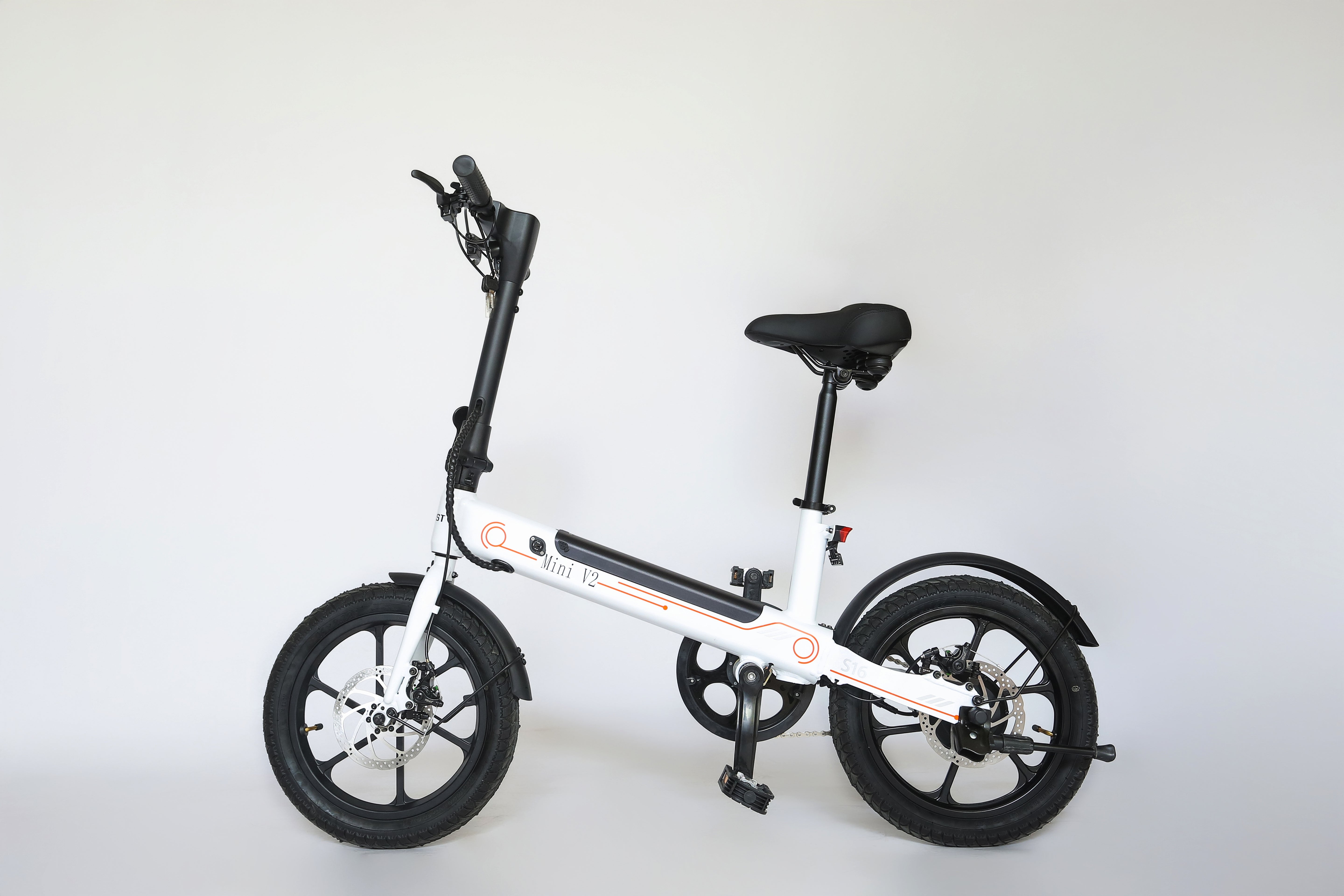 UDON MINI V2 E-Bike,350W Motor, 16" x 4.0" Tires, 36V 7.8Ah Battery, Dual Disc Brakes, Twist Throttle, 15.5 MPH Max Speed, Foldable