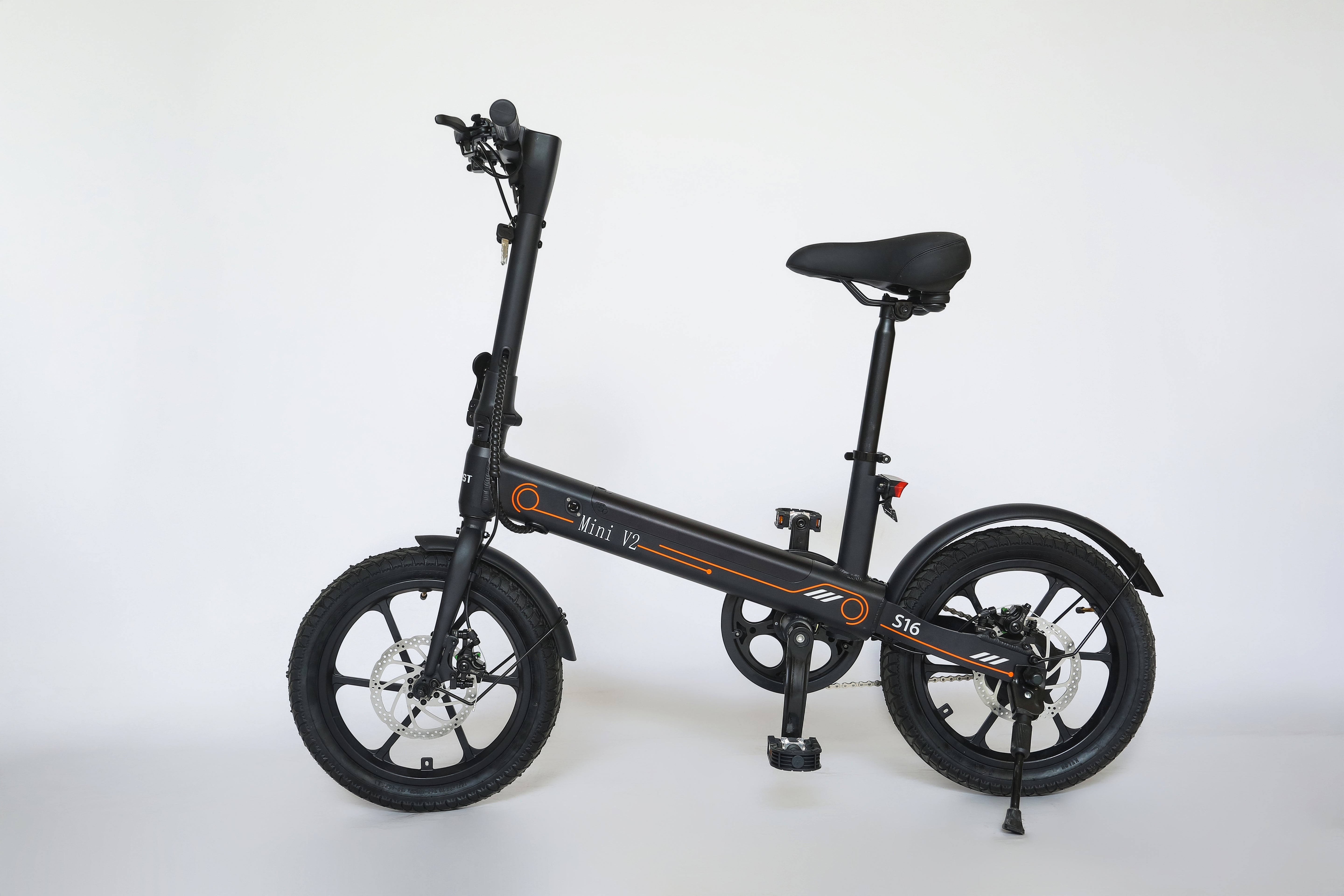 UDON MINI V2 E-Bike,350W Motor, 16" x 4.0" Tires, 36V 7.8Ah Battery, Dual Disc Brakes, Twist Throttle, 15.5 MPH Max Speed, Foldable