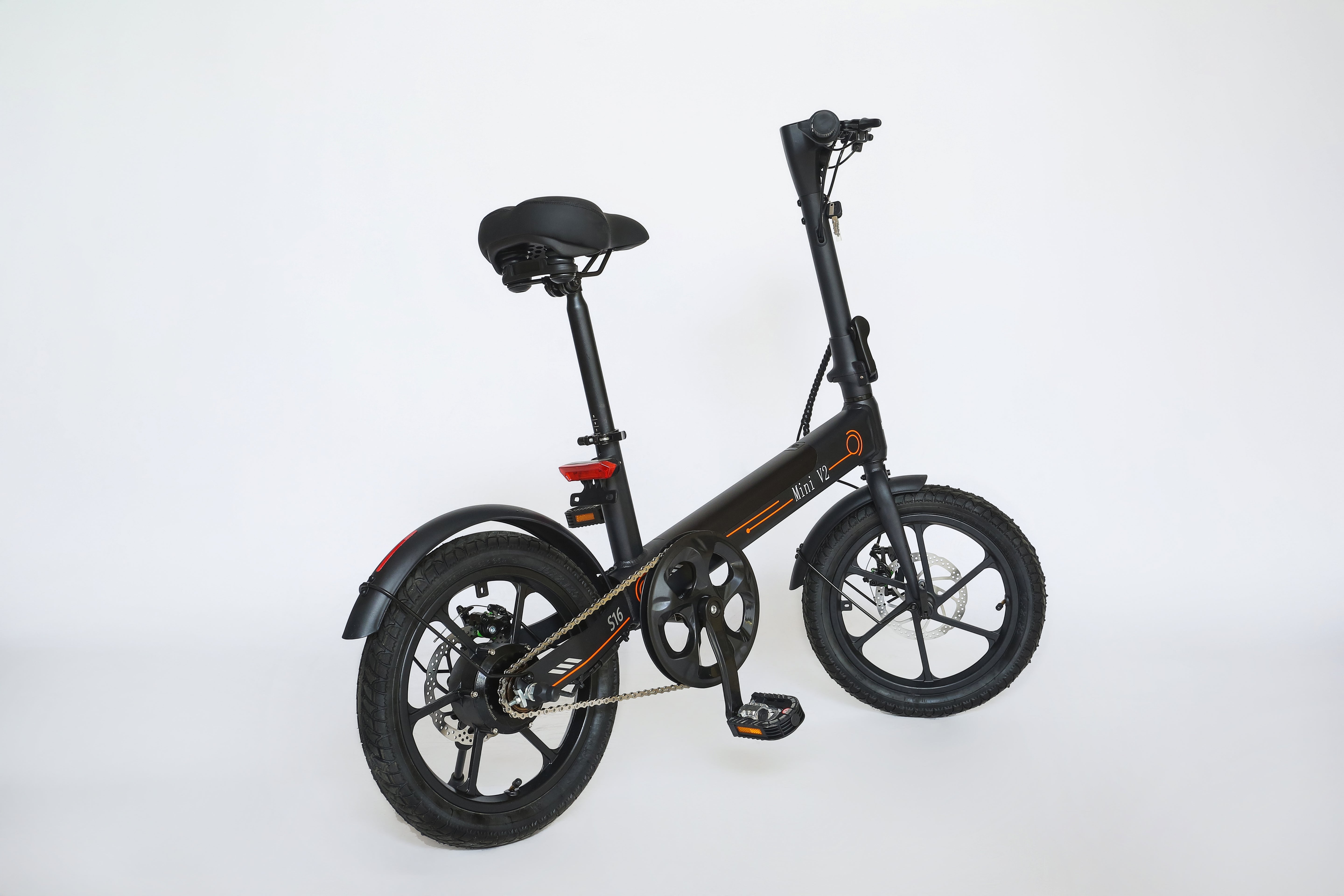 UDON MINI V2 E-Bike,350W Motor, 16" x 4.0" Tires, 36V 7.8Ah Battery, Dual Disc Brakes, Twist Throttle, 15.5 MPH Max Speed, Foldable